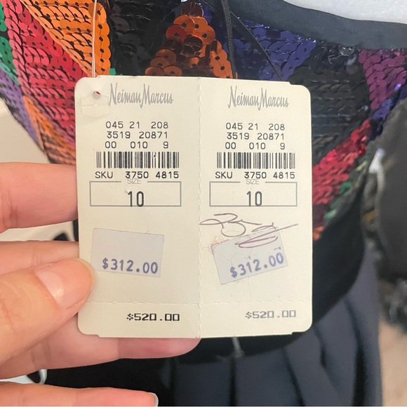 VTG Julie Duroche X After Five Harlequin sequin Strapless Cocktail Party Dress - Picture 8 of 9